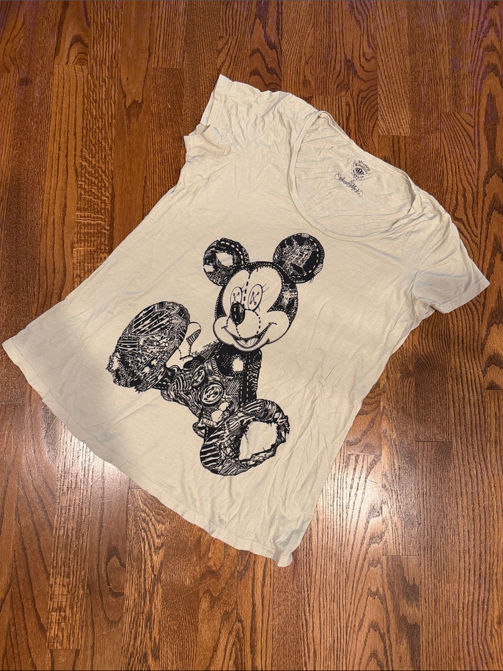 Lauren Moshi cream Graphic Mickey Mouse T-Shirt